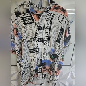 Newspaper Print Shirt
